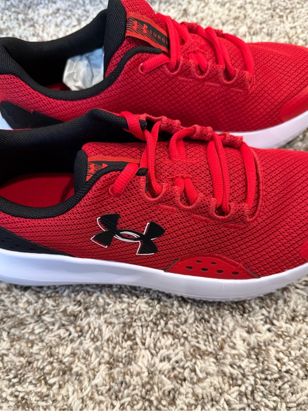 Under Armour Kids Red and Black Lightweight Sneakers